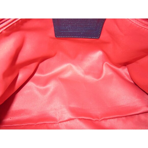 Coach 2010 Laura Spectator White Leather Navy Trim Framed Kisslock Handbag - Picture 6 of 14